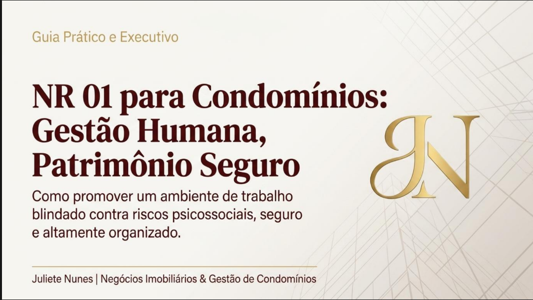 Capa do guia NR 01 para Condomínios: Gestão Humana, Patrimônio Seguro